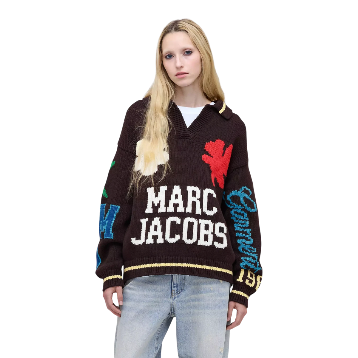 MARC JACOBS ニット　ポロシャツ Marc Jacobs Varsity Knit Polo Black Women 2S6RTP050K24-267