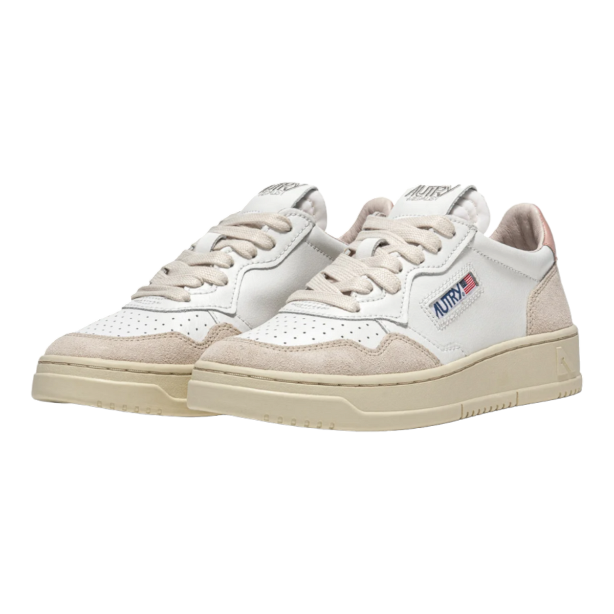 スニーカー AUTRY MEDALIST SNEAKERS IN WHITE/POWDER LEATHER AND SUEDE Medalist Low Sneaker Leather Suede in White/Powder exclusive
