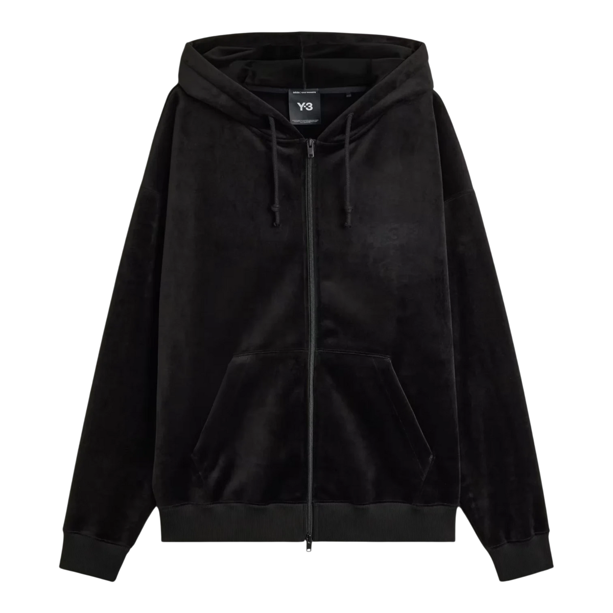 adidas Y3 Velvet Corduroy Zipper Hoodie Black Men IA4371