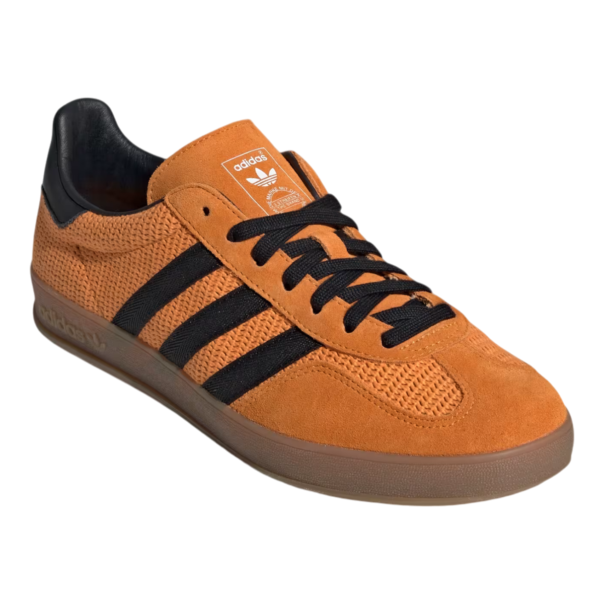 Adidas gazelle indoor black and orange discount