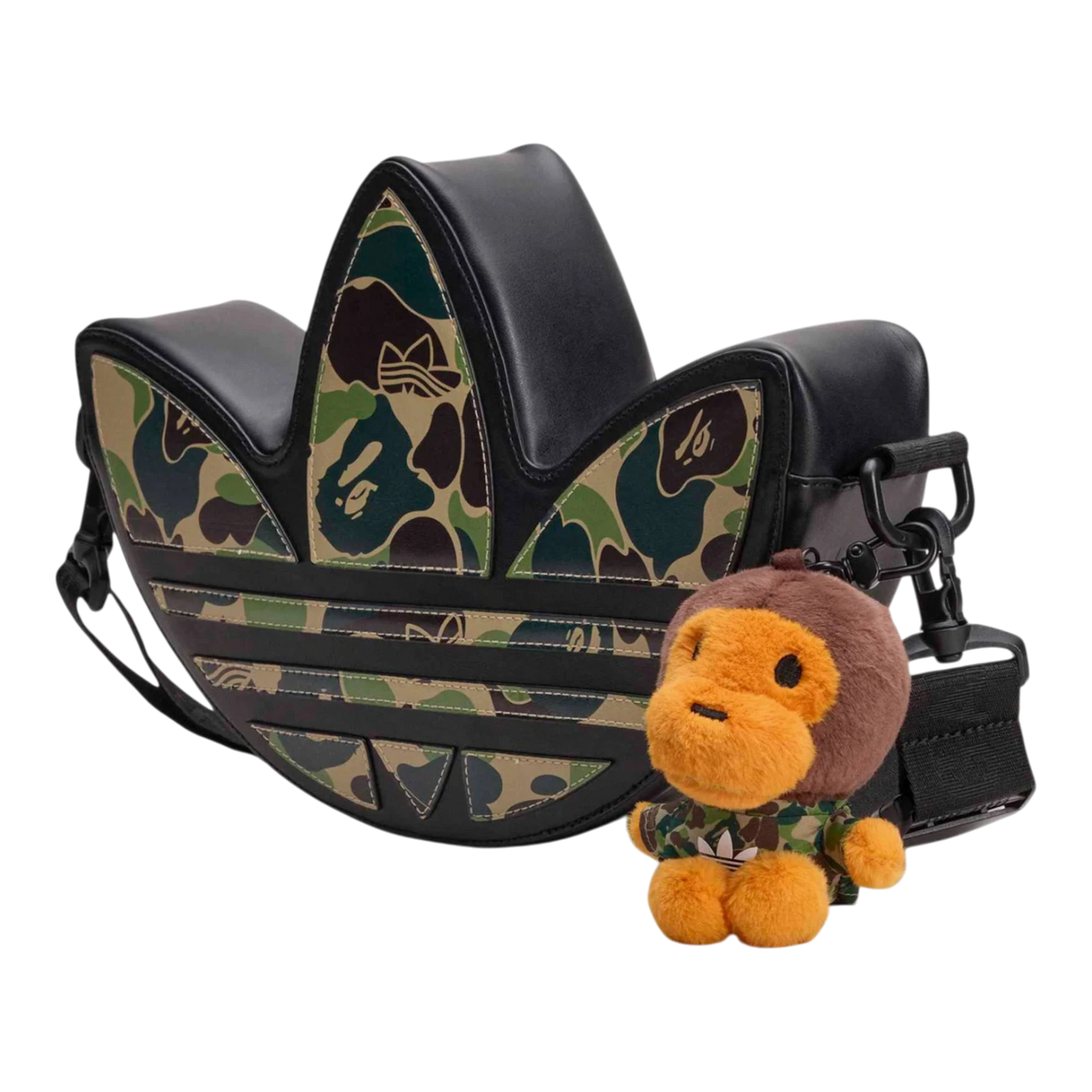 Bape x adidas Trefoil Shoulder Bag Black Unisex KF4921