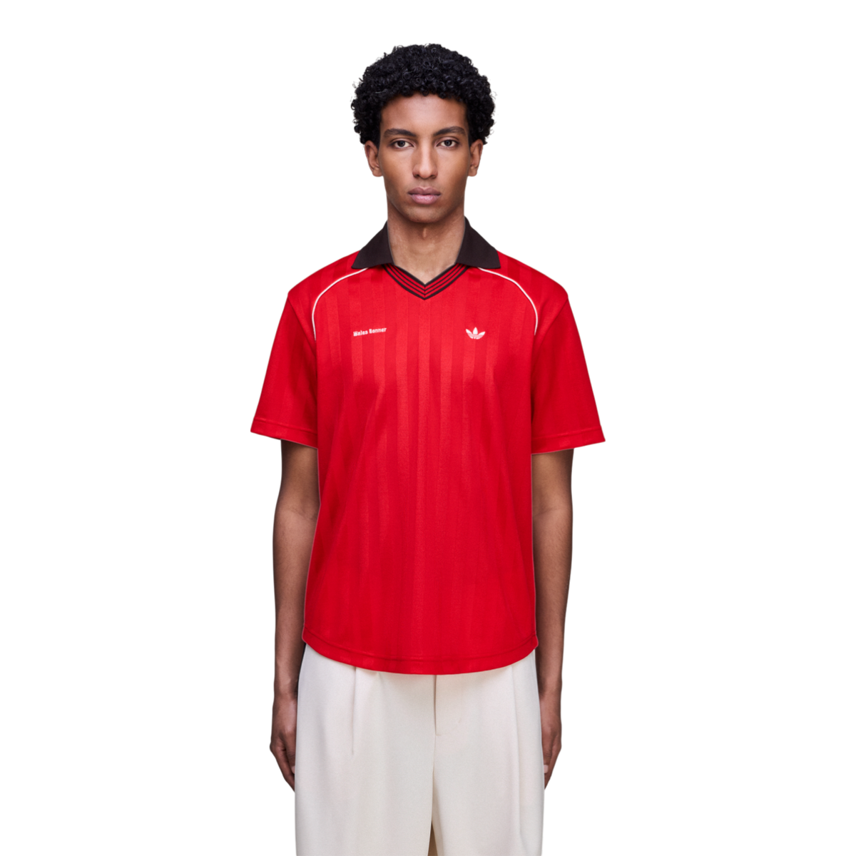  黒 サッカーシャツ Wales Bonner adidas Wales Bonner Football Tee Better Scarlet Men KG3626