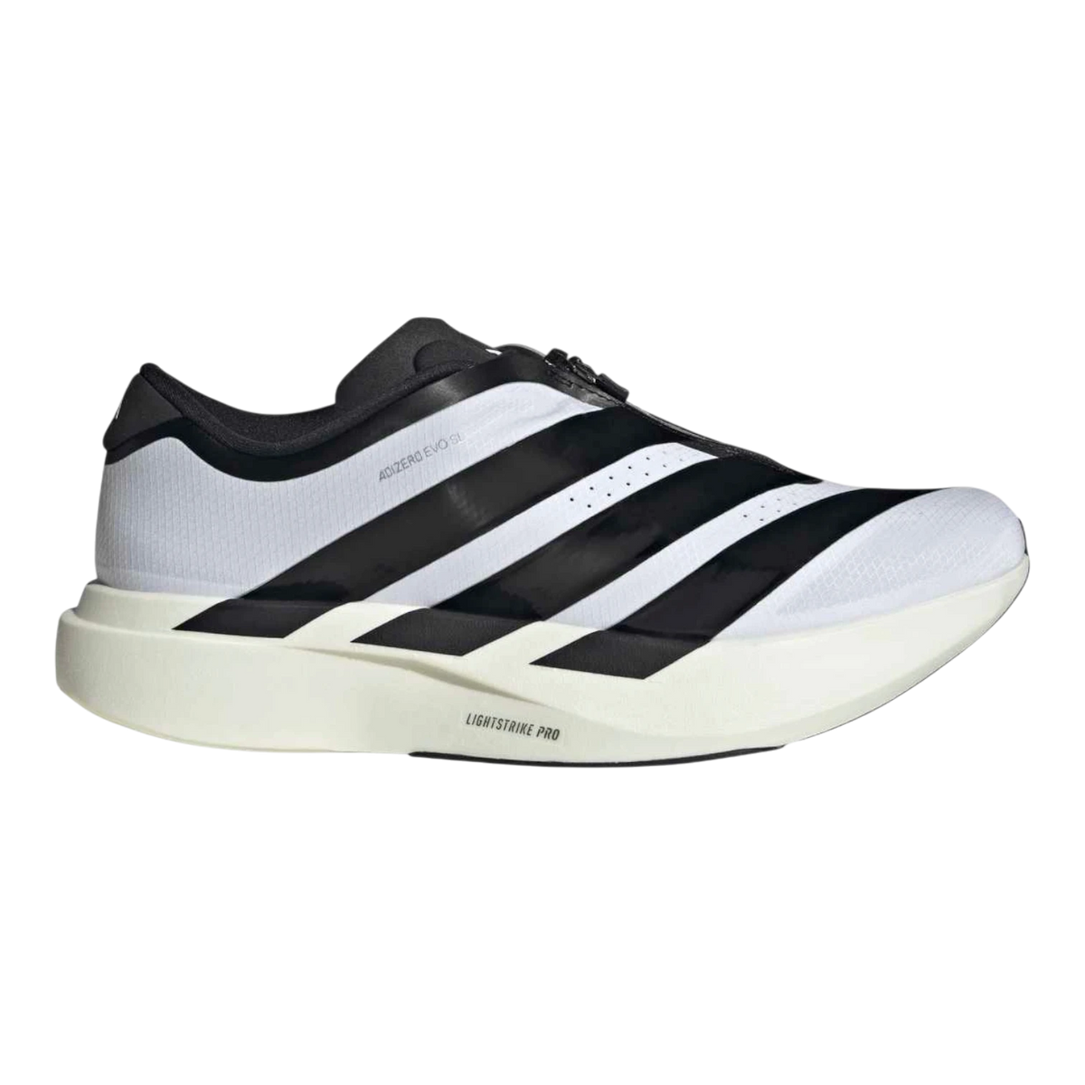 adidas Adizero Evo SL Zip Running Shoes White/Black/Silver Metallic Me