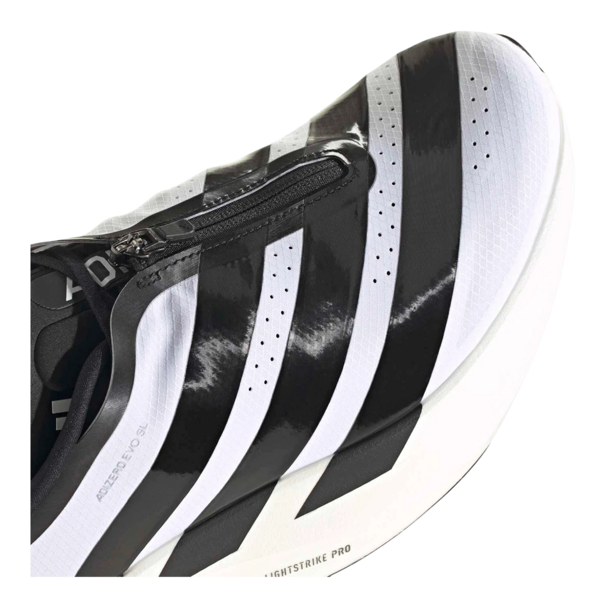 adidas Adizero Evo SL Zip Running Shoes White/Black/Silver Metallic Me