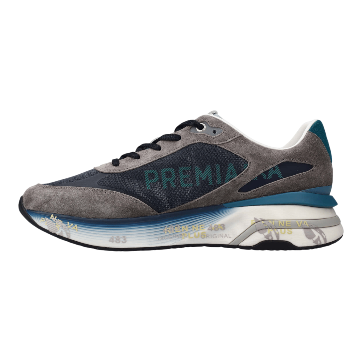 Premiata MOERUN-7772 Grey/Navy Blue/Teal for Men