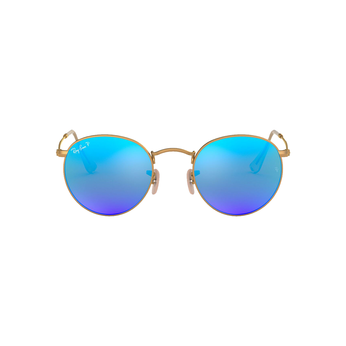 Ray Ban Round Metal Matte Arista Blue Gradient Gold 0RB3447 112 4L