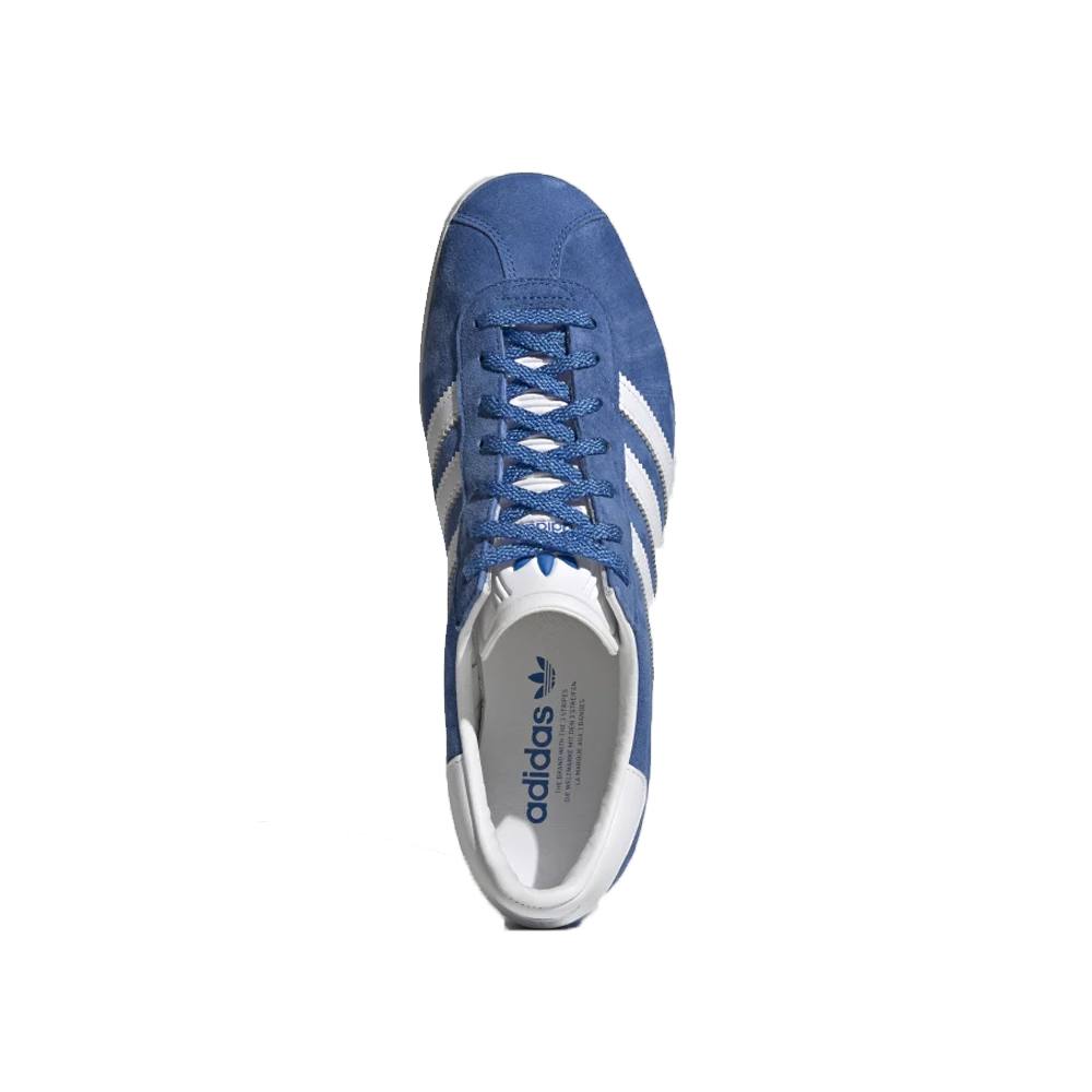 Adidas gazelle azul y dorado sale