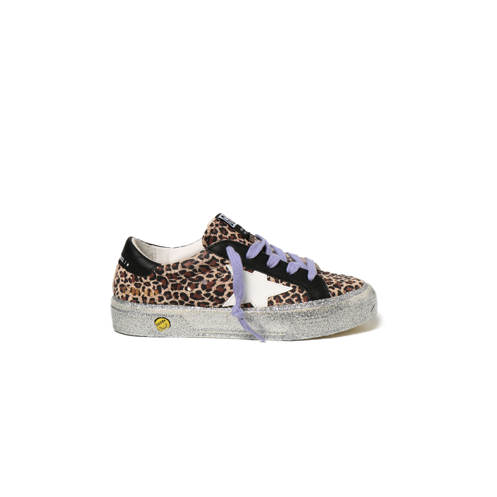 Golden Goose May Suede Upper Leather Leopard Kids GYF00112.F002117.803