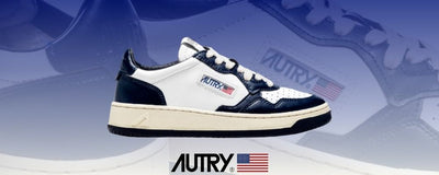 Elevate Your Style with Autry Medalist Low Sneakers in Two-Tone White and Blue
