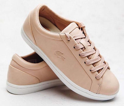 Lacoste Leather Pink Straightset Low Tops