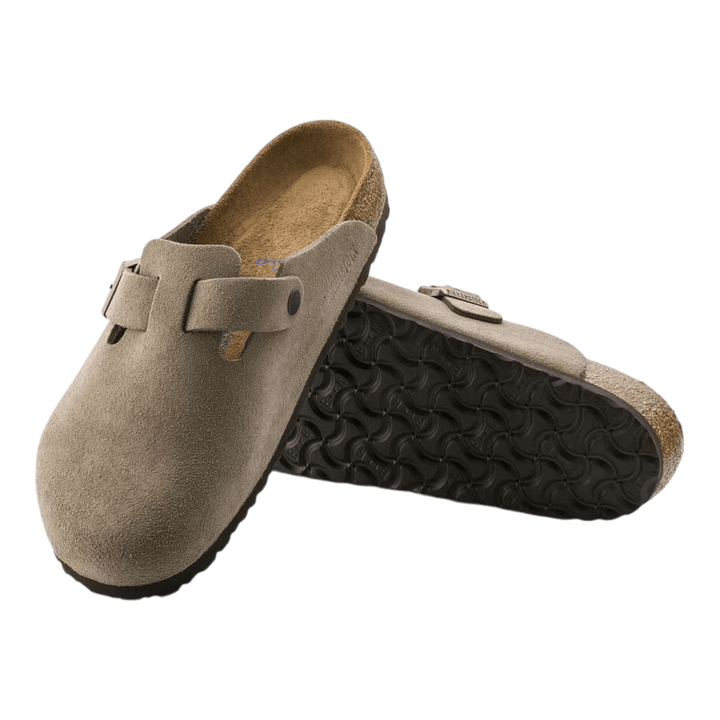 Birkenstock Boston Taupe Suede Soft Footbed - Men's Classic Clogs