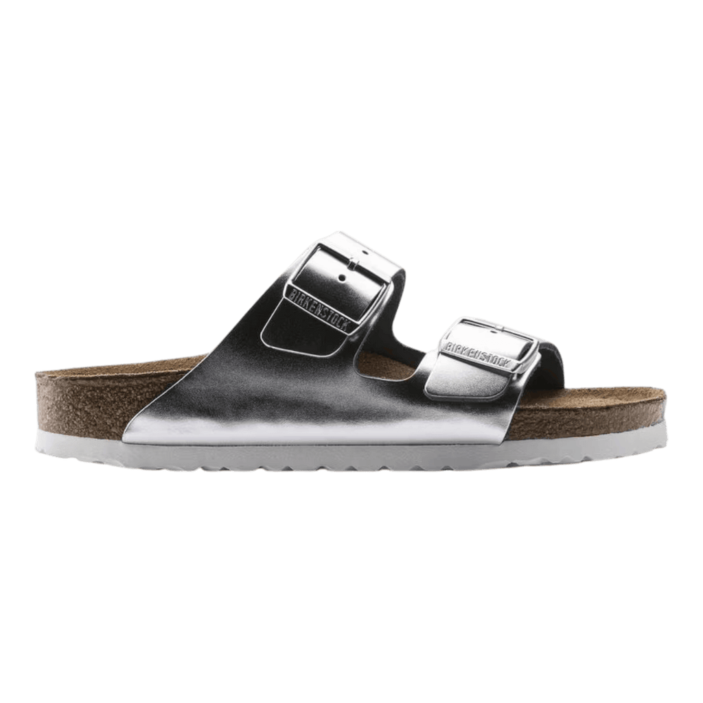 Birkenstock Arizona Soft Footbed Leather Metallic Silver for Birkenstock Arizona Soft Footbed Leather Metallic Silver for