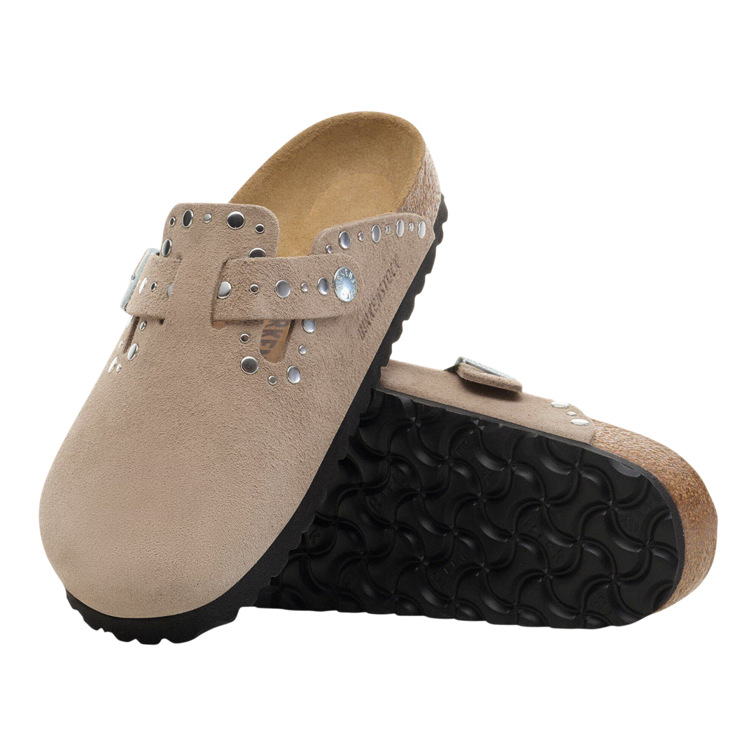 Birkenstock Women's Boston Rivet Suede Taupe 1030418