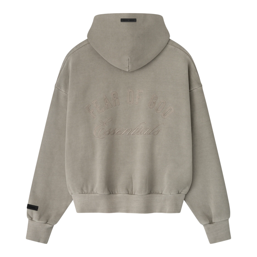 Fear of God Essentials Men's Classic Fleece Full-Zip Hoodie Smoke Grey