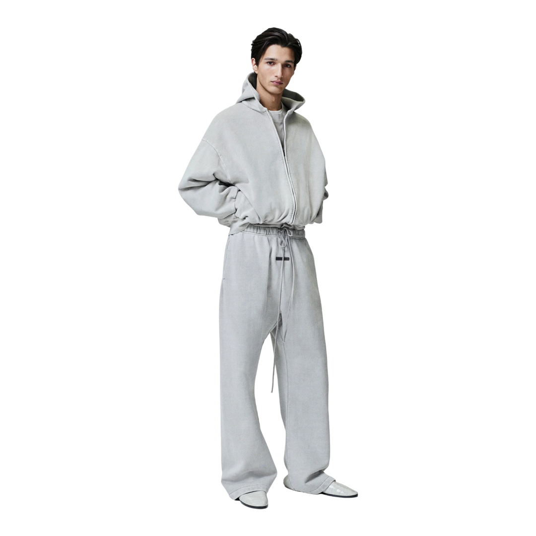 Fear of God Essentials Men's Classic Fleece Full-Zip Hoodie Smoke Grey