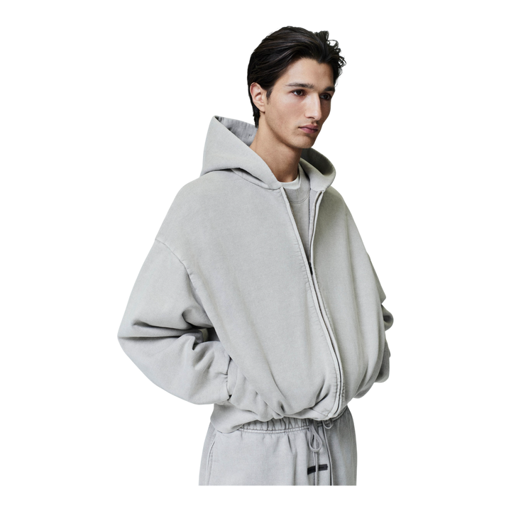Fear of God Essentials Men's Classic Fleece Full-Zip Hoodie Smoke Grey