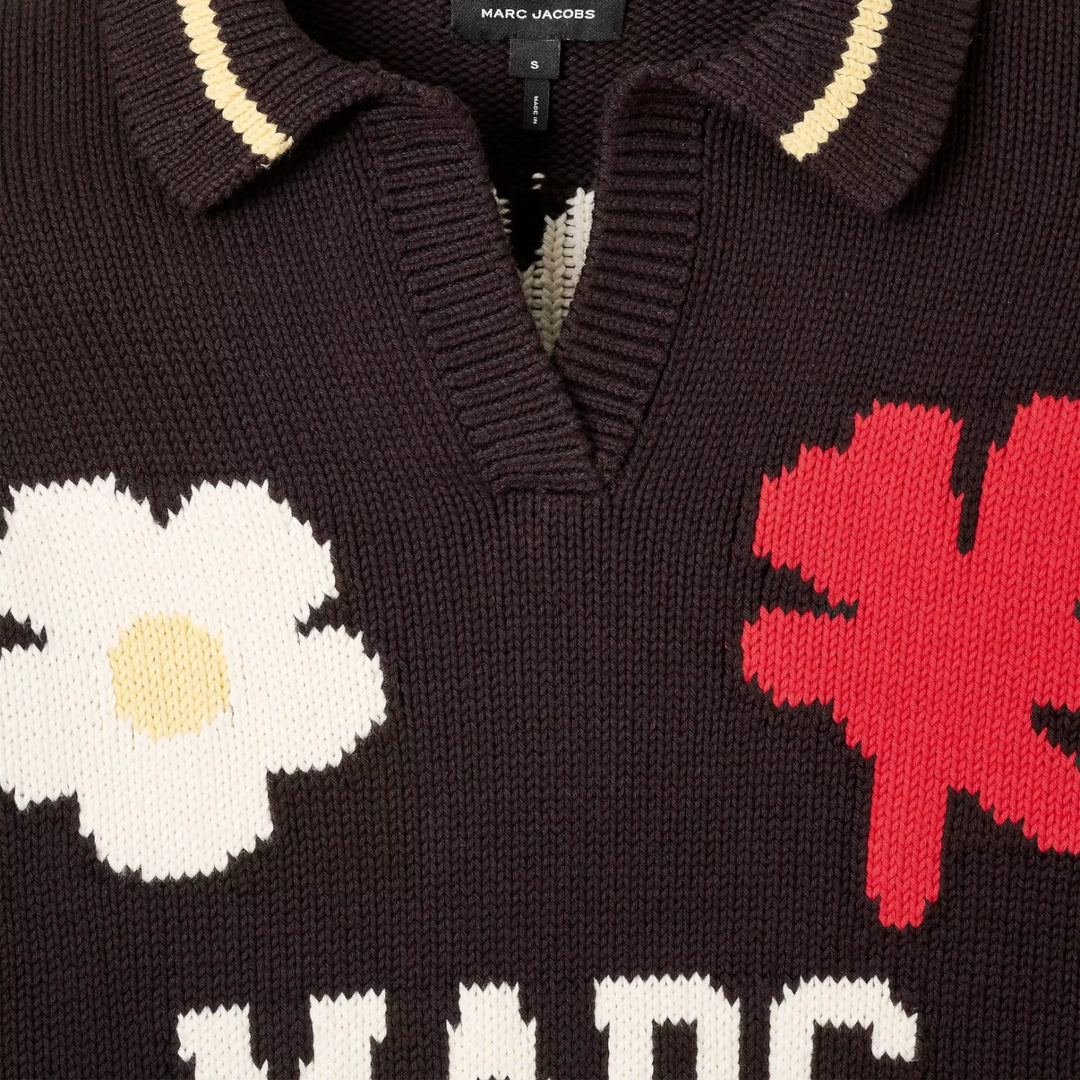 MARC JACOBS ニット　ポロシャツ Marc Jacobs Varsity Knit Polo Black Women 2S6RTP050K24-267
