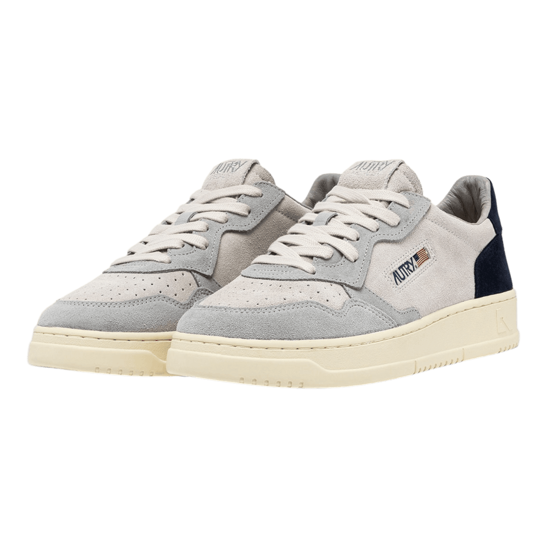 Autry Medalist Low Grey AULM-TS03 - Men's Vintage Suede Sneakers