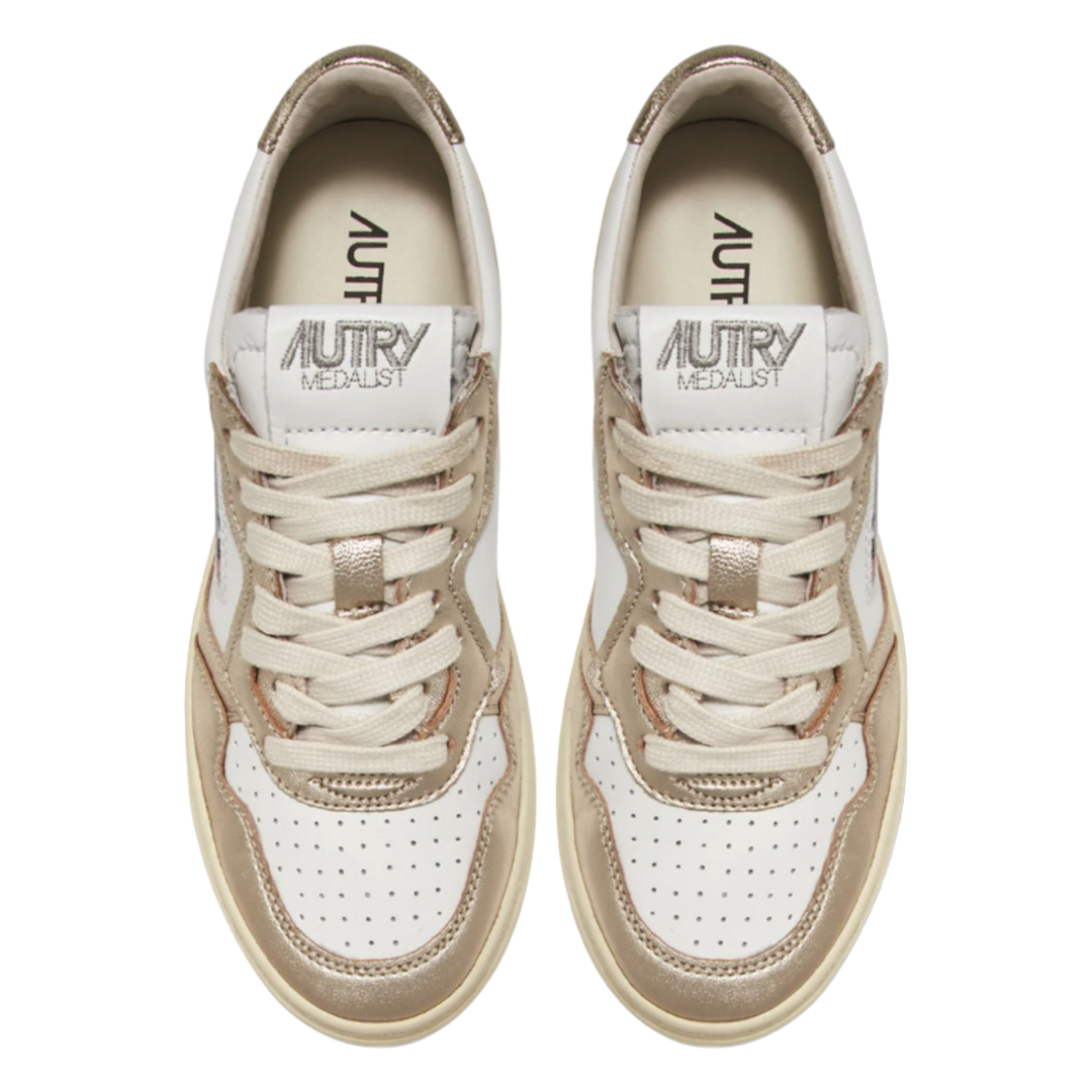 AUTRY Medalist Low Sneakers in Leather Bicolor White and AUTRY Medalist Low Sneakers in Leather Bicolor White and