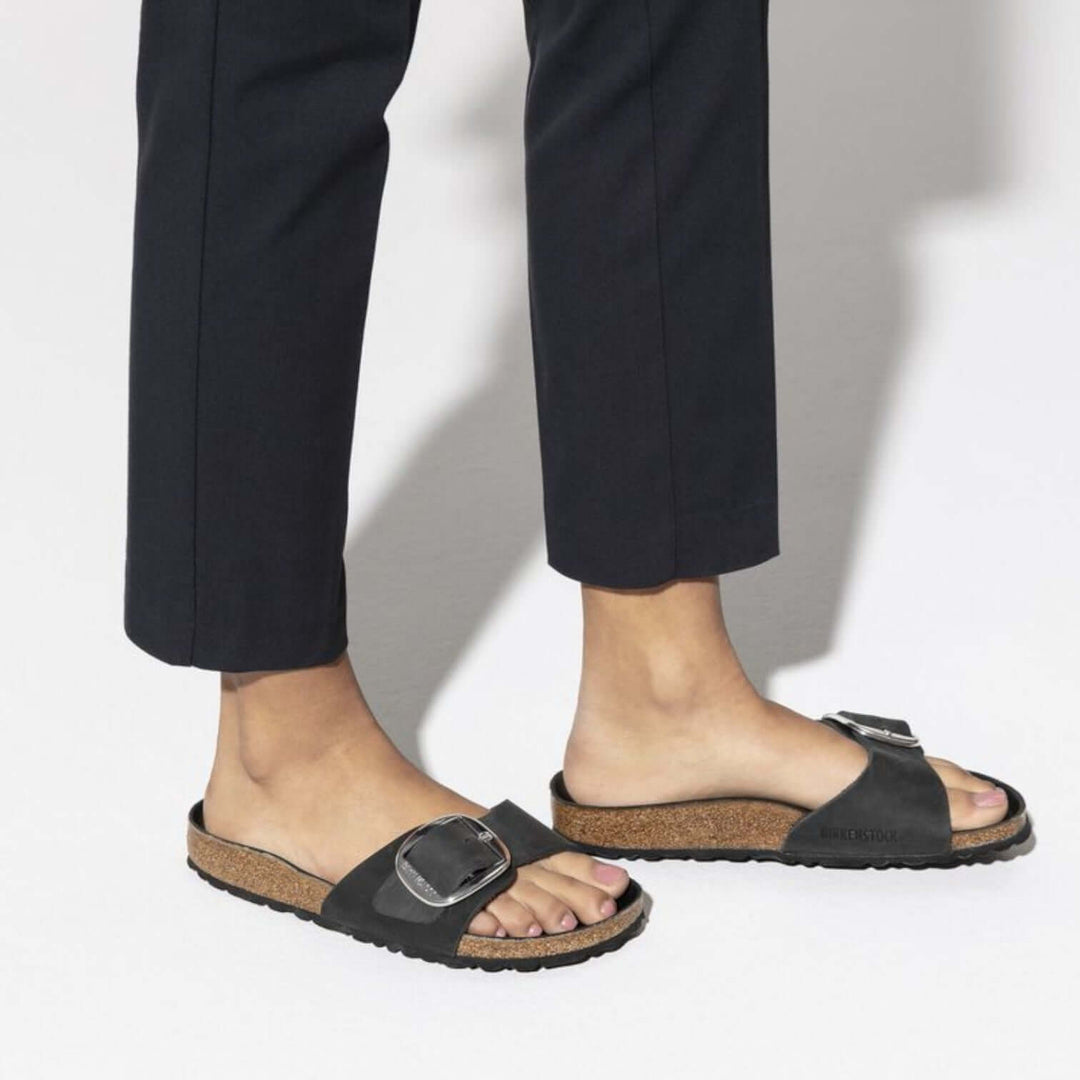 Birkenstock Madrid Big Buckle Oiled Leather Black 1006523