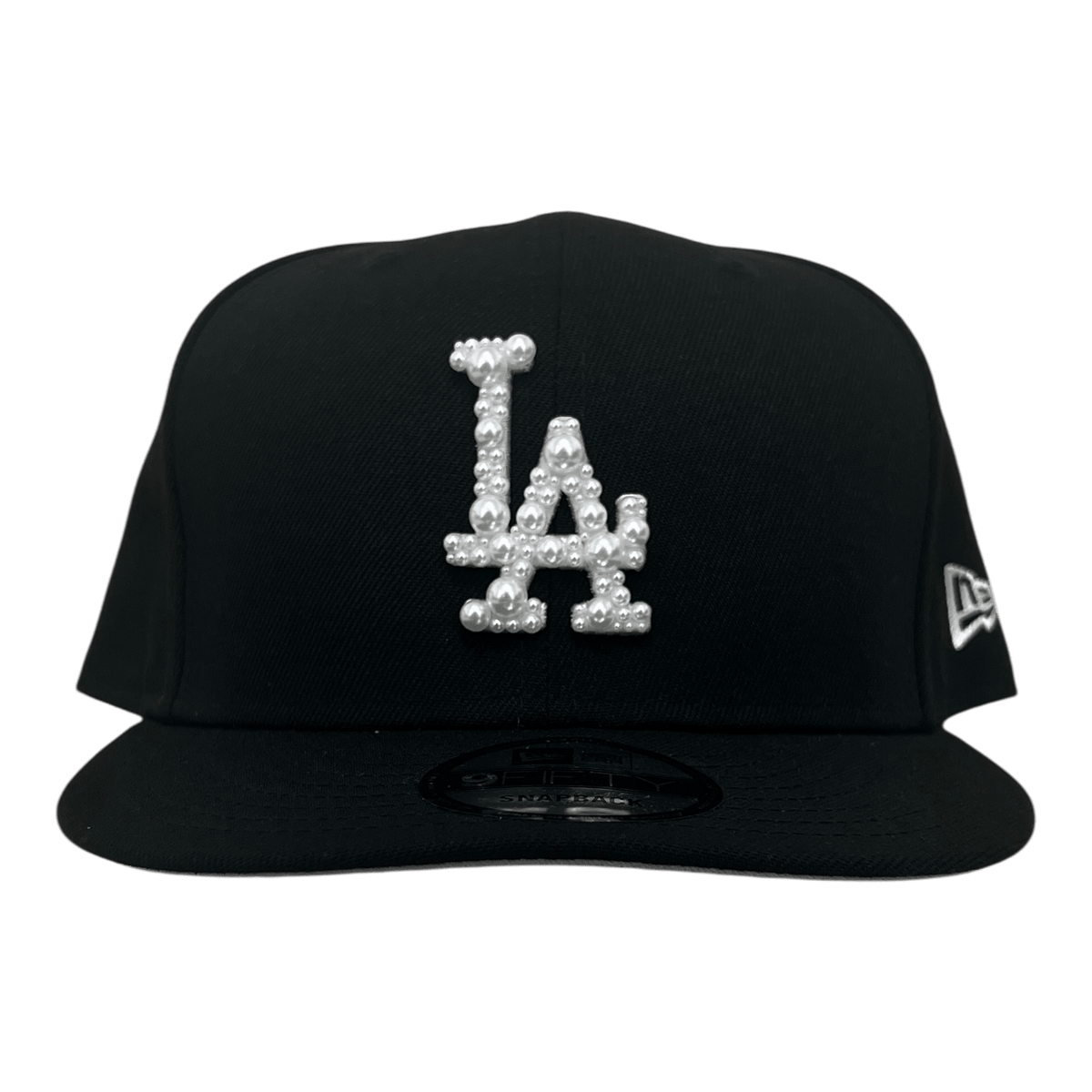 Hats LA Black Hat White Pearl LA