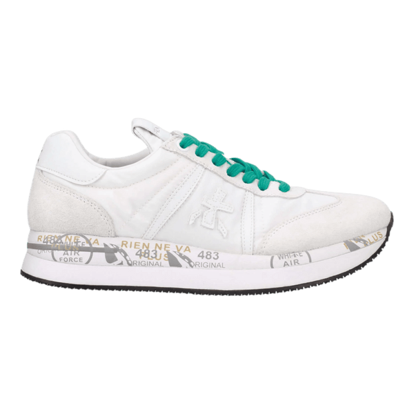 スニーカー PREMIATA Women Sneakers CONNY 7359 White Premiata Conny White/Green Sneakers for Women