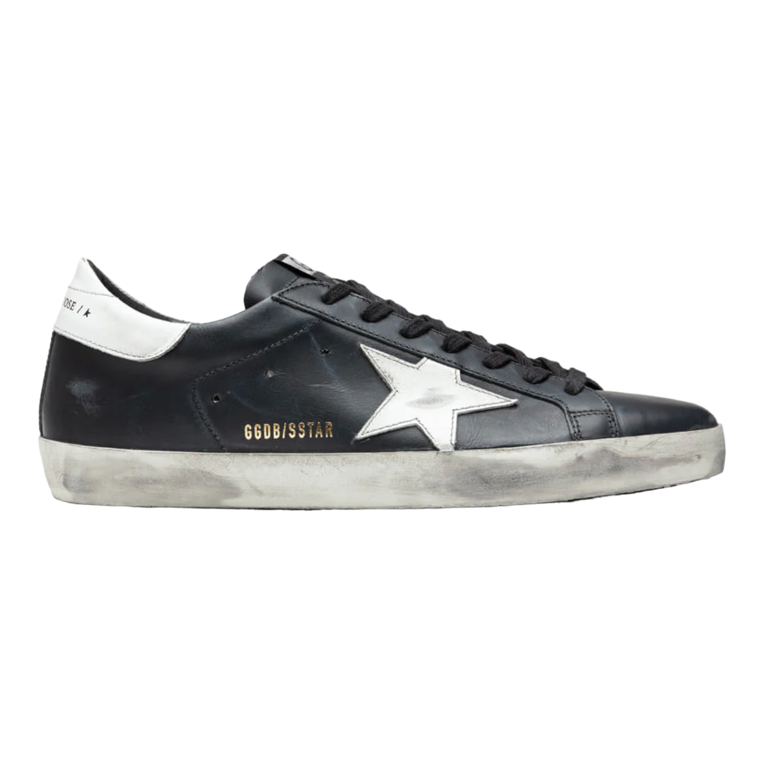 Golden Goose Super Star Negro Cuero Blanco Estrella Hombre GMF00101.F0