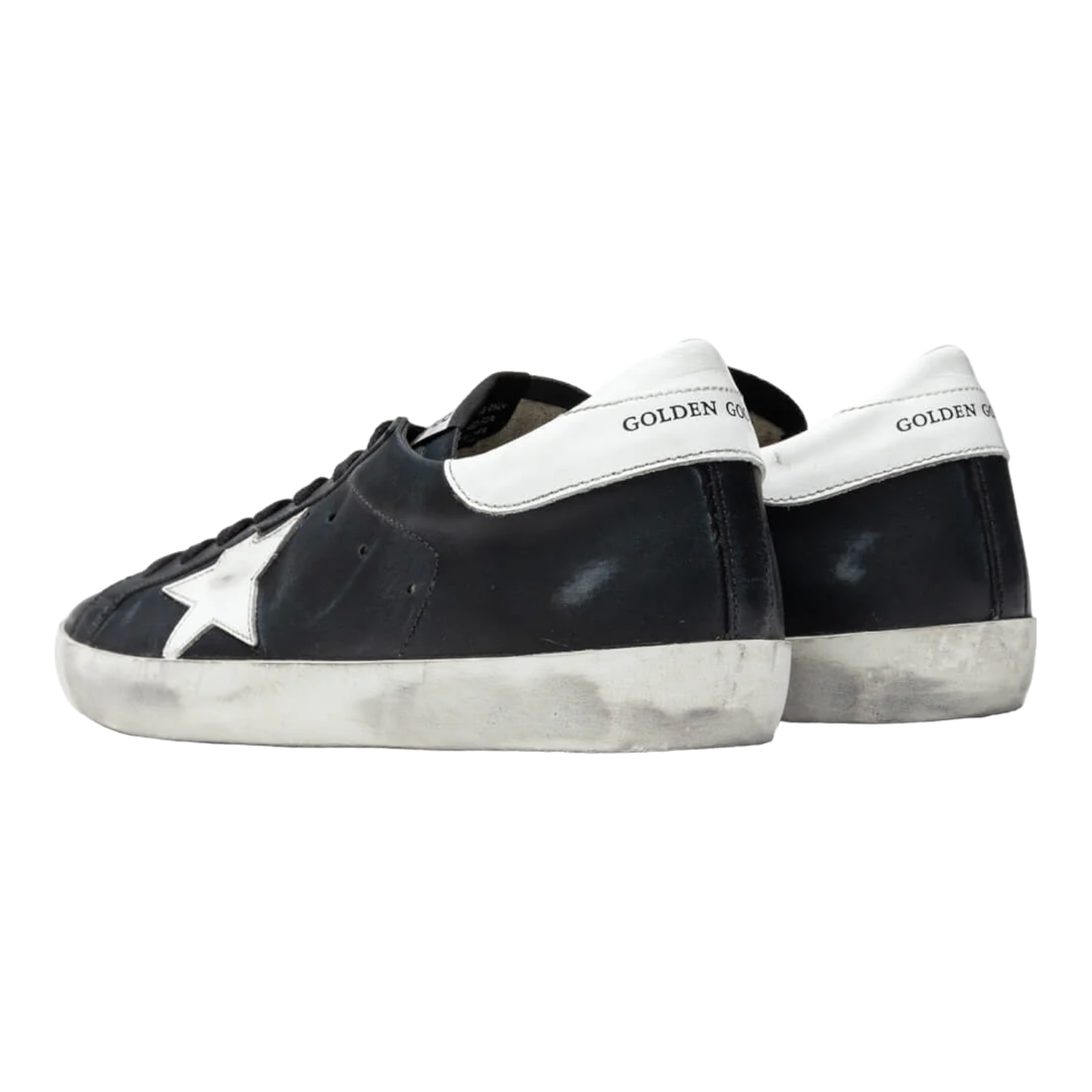 Golden Goose Super Star Negro Cuero Blanco Estrella Hombre GMF00101.F0