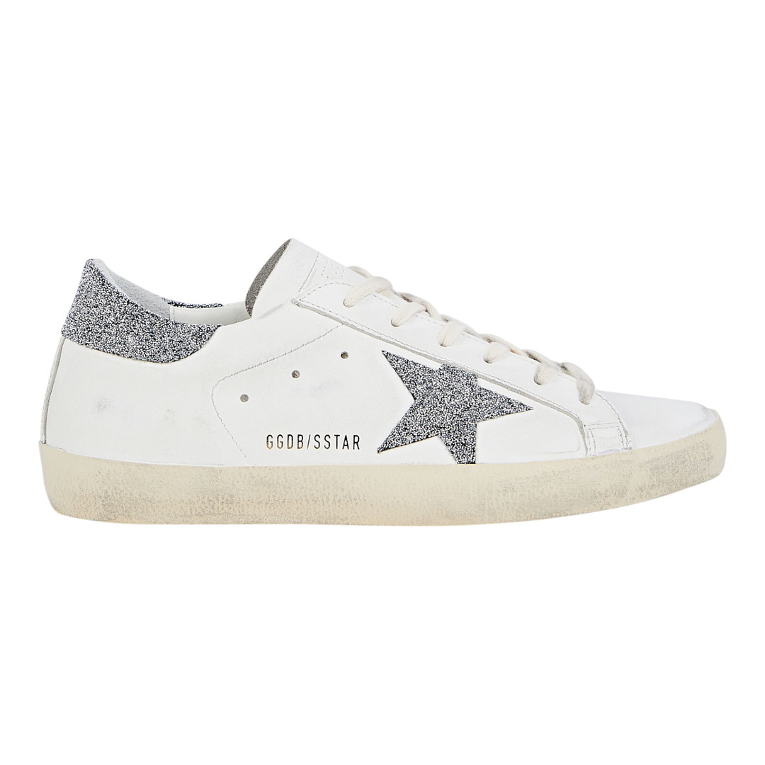Golden Goose Superstar Leather Upper Crystal Star White