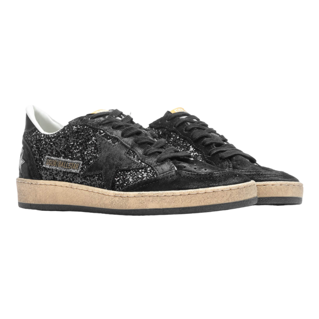 Golden Goose Ball Star Glitter and Spur - Black for Women