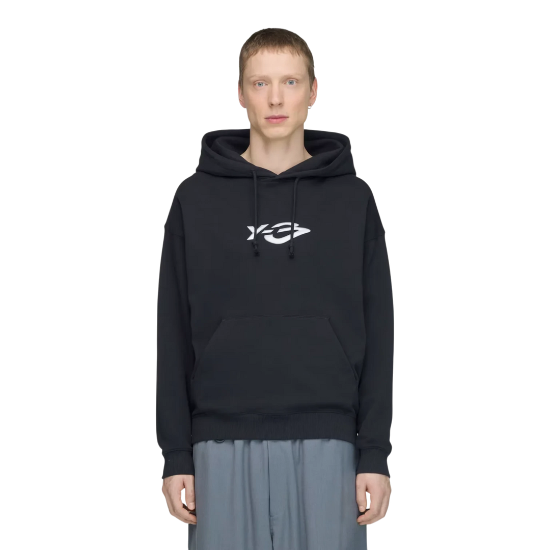 adidas Y-3 French Terry Liquid Logo Hoodie Black Men KR1070