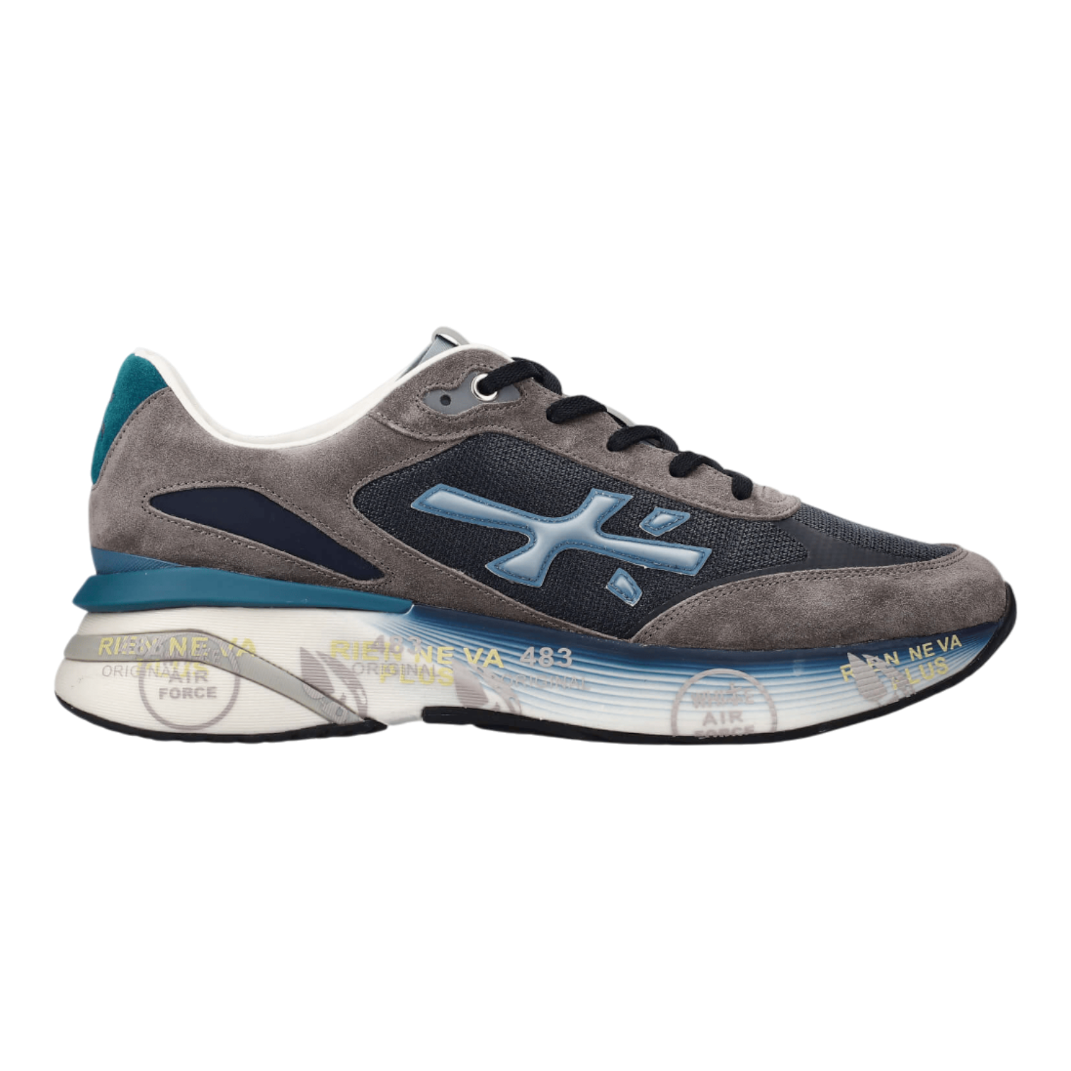 Premiata MOERUN-7772 Grey/Navy Blue/Teal for Men