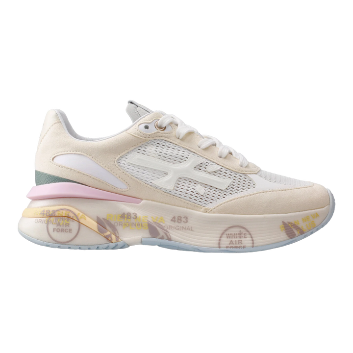スニーカー Premiata MOERUND SNEAKERS Premiata Moe Run D Beige/White for Women MOERUND-6340