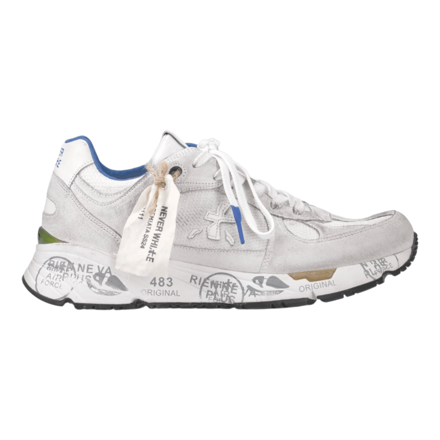 スニーカー PREMIATA Men Sneakers MASE6621 White Premiata Mase-6621 White Sneakers for Men