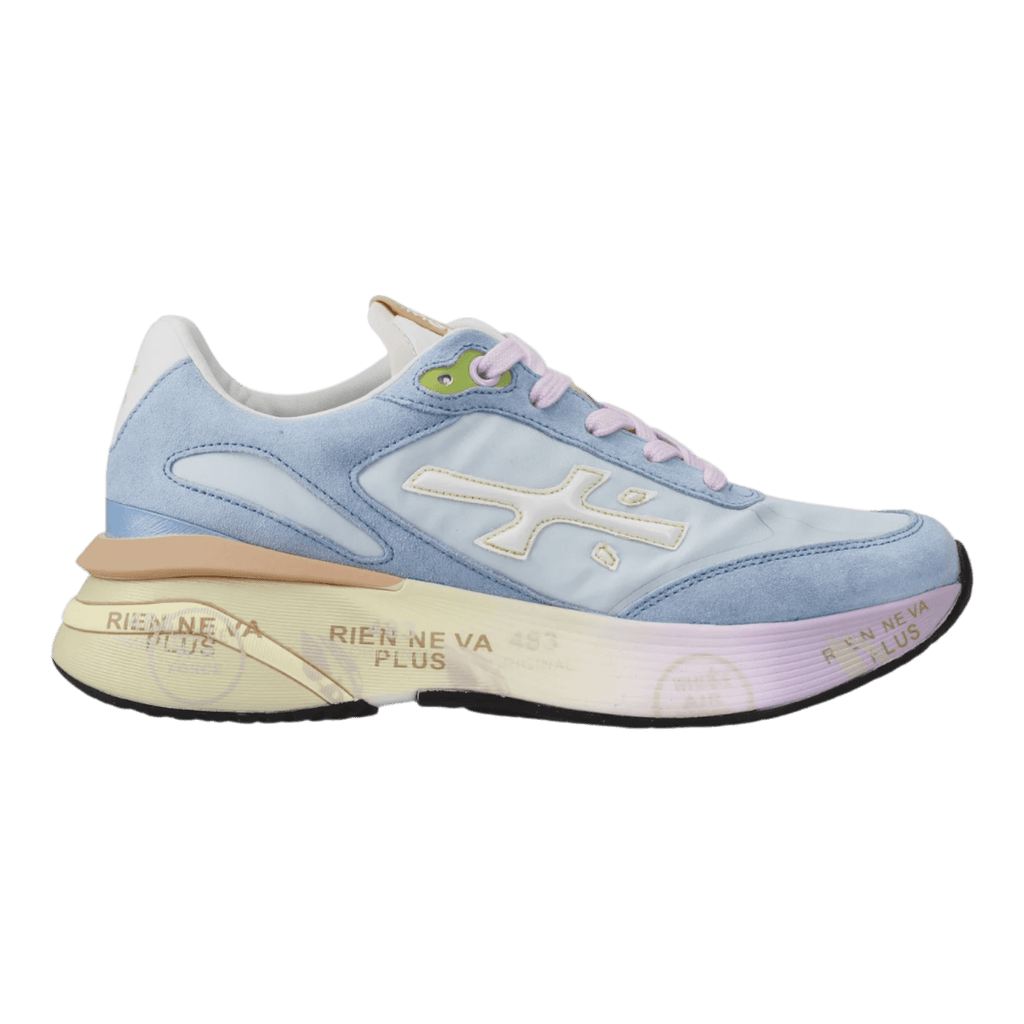 スニーカー PREMIATA Women Sneakers MOERUND7468 Blue Premiata Moerund-7468 Light Blue with Pink for Women