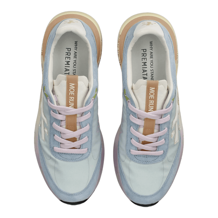 スニーカー PREMIATA Women Sneakers MOERUND7468 Blue Premiata Moerund-7468 Light Blue with Pink for Women