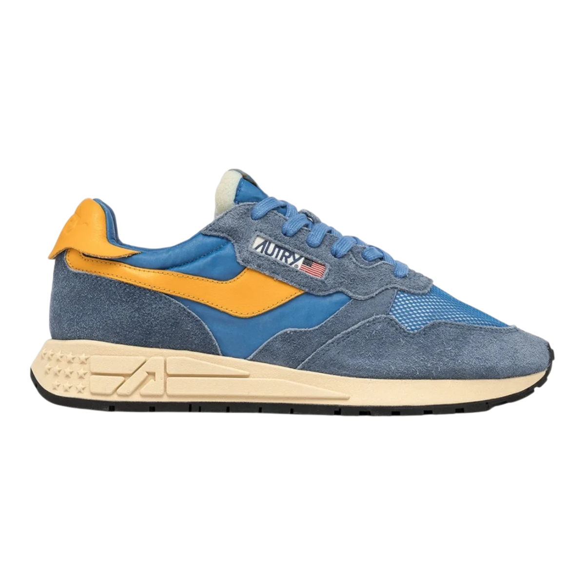 Autry Running Reelwind Low Man Sneakers in Cemble and Gold Fushion Nyl