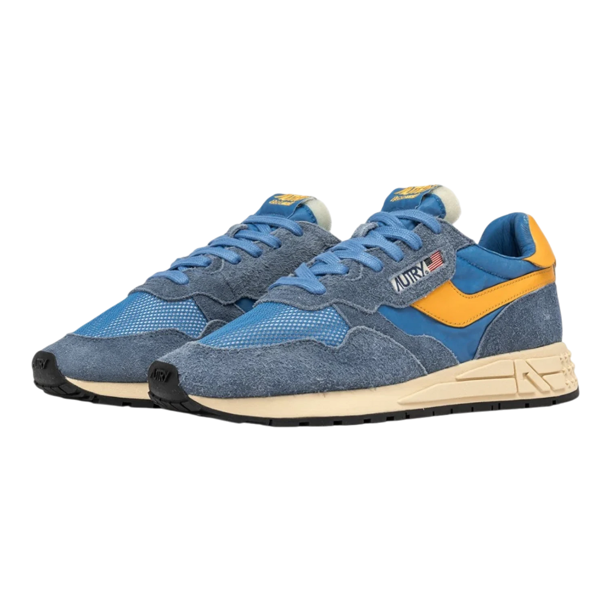 Autry Running Reelwind Low Man Sneakers in Cemble and Gold Fushion Nyl