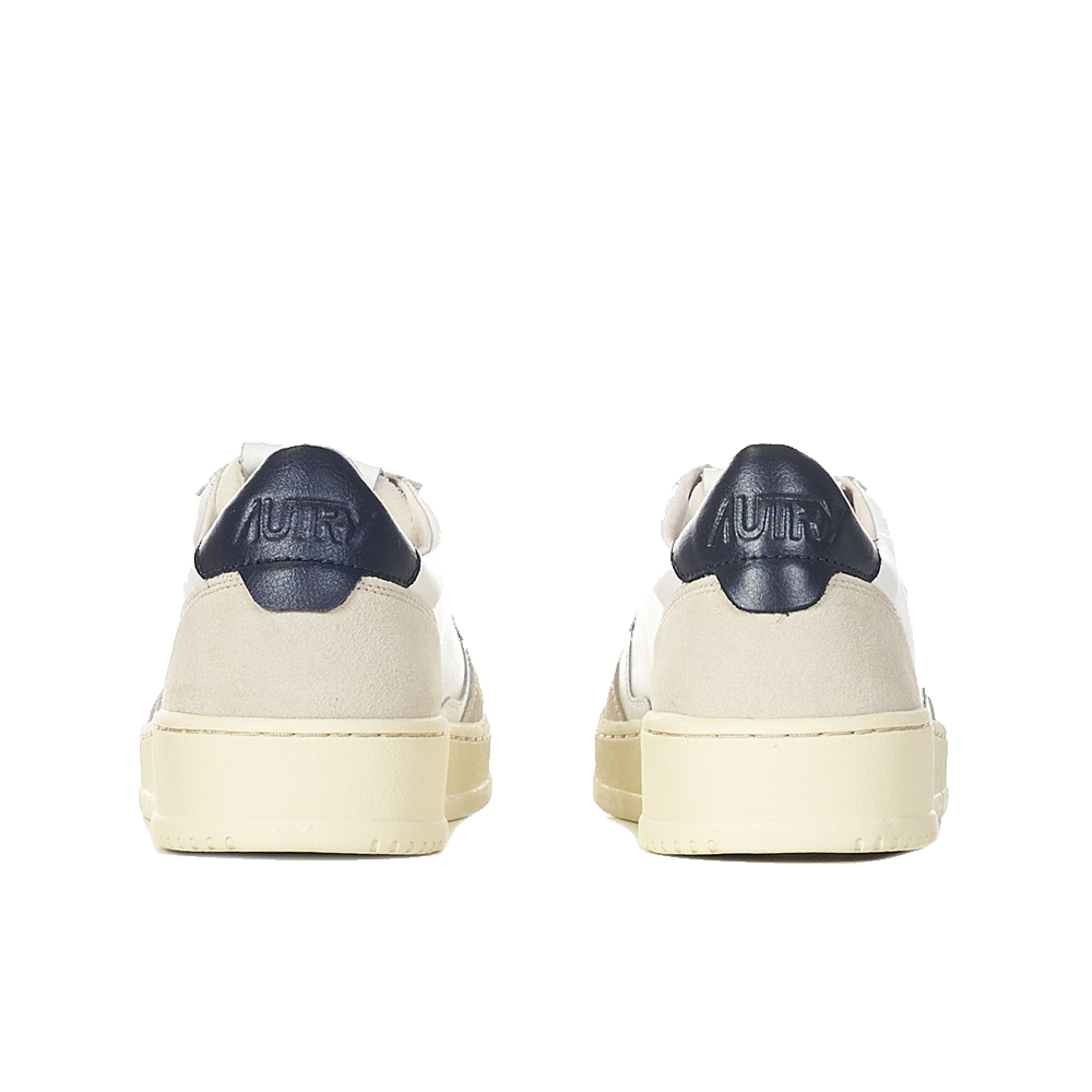 AUTRY｜SNEAKERS (AULM LS28) Autry Medalist Low Sneakers In White And Blue Leather And