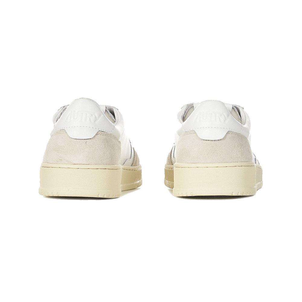 Autry Medalist Low Sneakers in Suede and Leather White/Beige