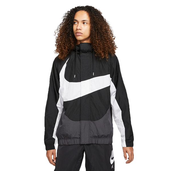 Nike Sportswear Swoosh Woven Lined Jacket Black/White Men DD5967-010