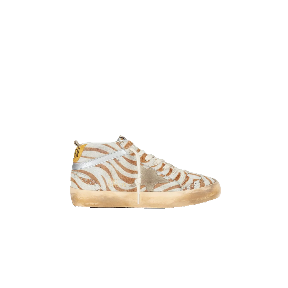 Golden Goose MID Star Devore Zebra Horsy Upper Suede Beige Honey Women GWF00122.F003236.15376