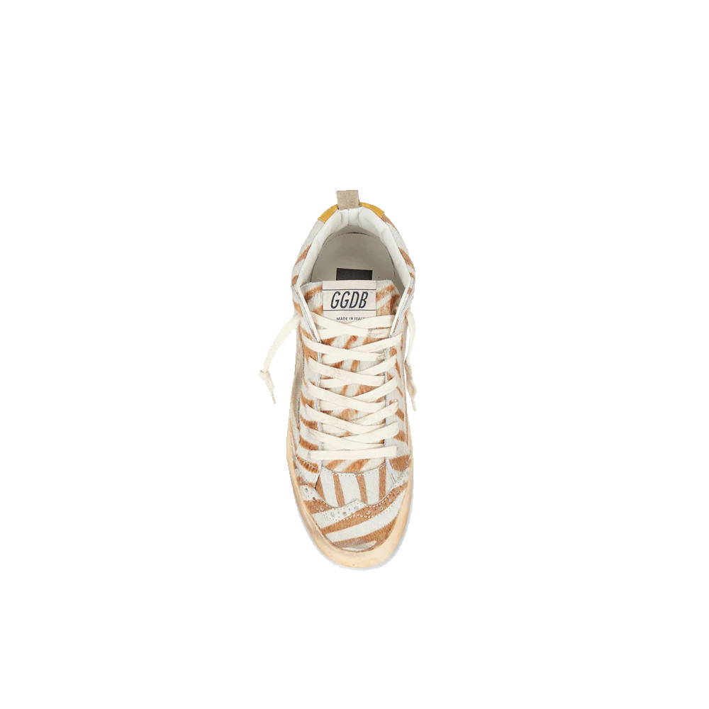 Golden Goose MID Star Devore Zebra Horsy Upper Suede Beige Honey Women GWF00122.F003236.15376