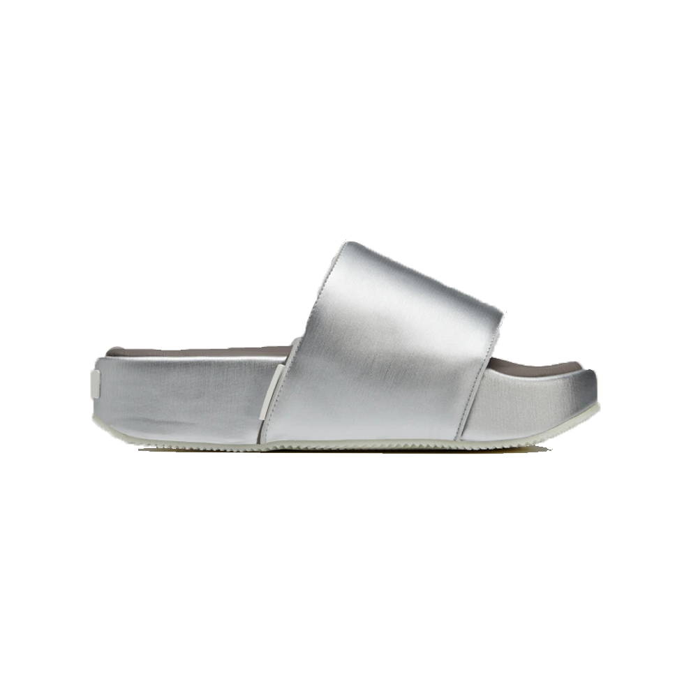 Y 3 Silver Coated Platform Slides