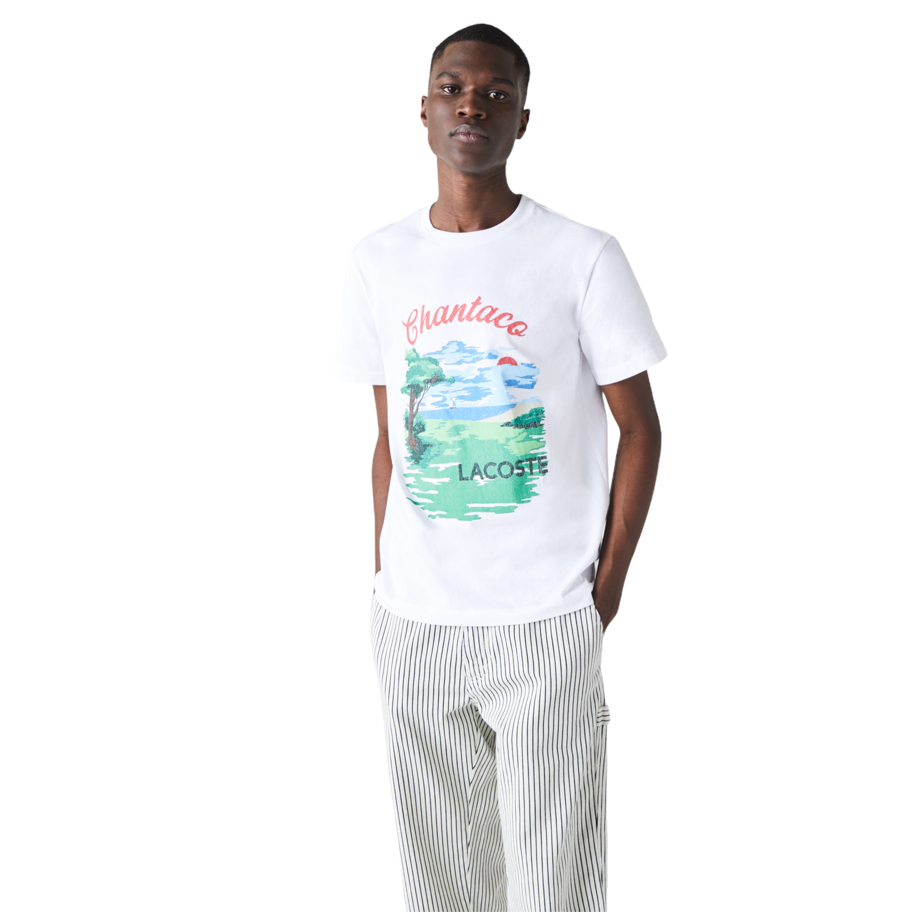 Lacoste Men's Crew Neck Landscape Print T-shirt "Chantaco" TH04