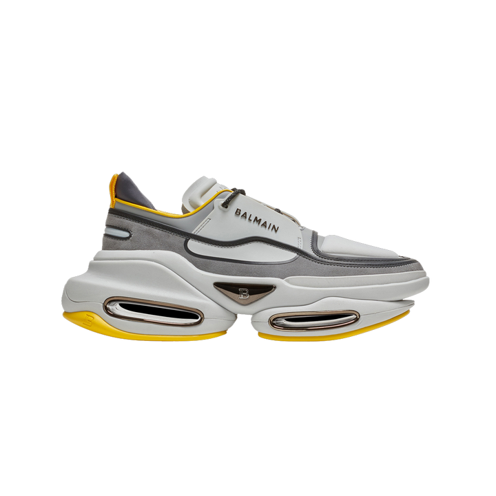 Balmain B-Bold low-top trainers in leather and suede Yellow Balmain B-Bold low-top trainers in leather and suede Yellow