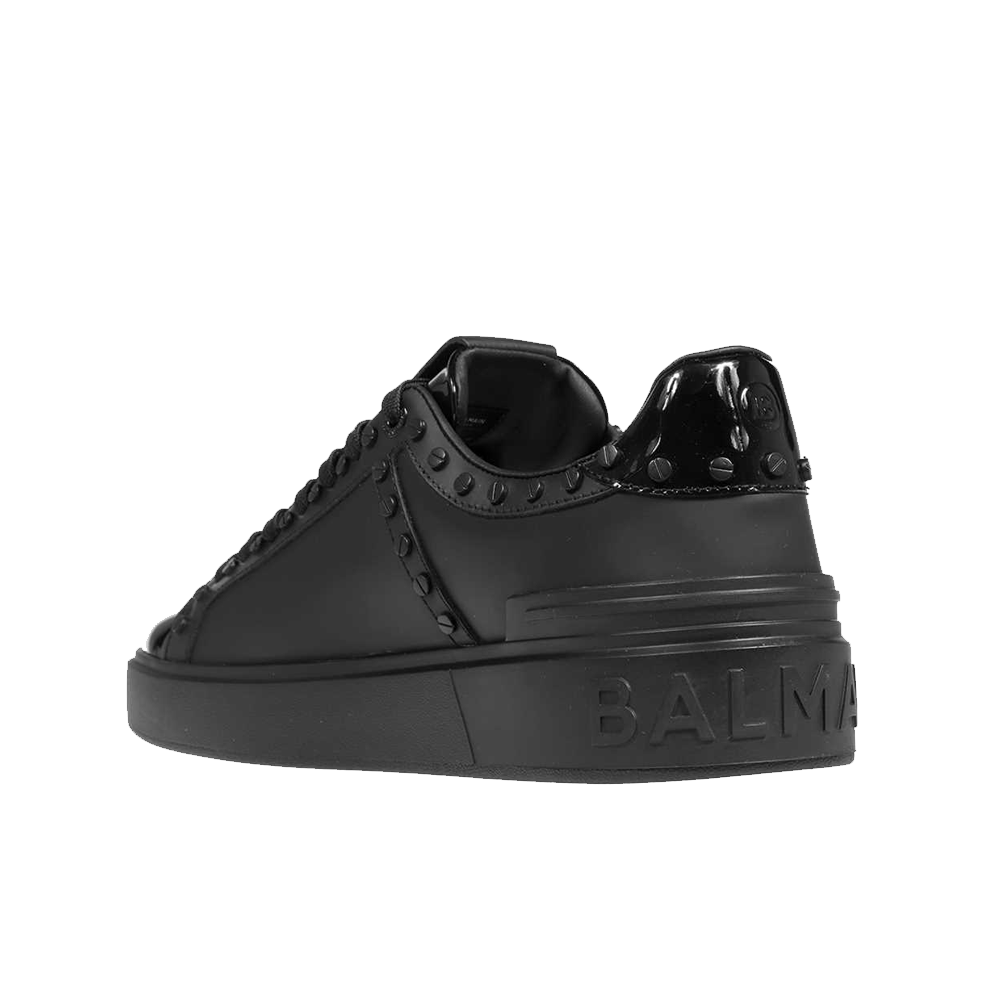 Balmain CF1LB292KF51MEF 関税送料込 Balmain Leather monogram-embossed B-Court sneakers Nero Men