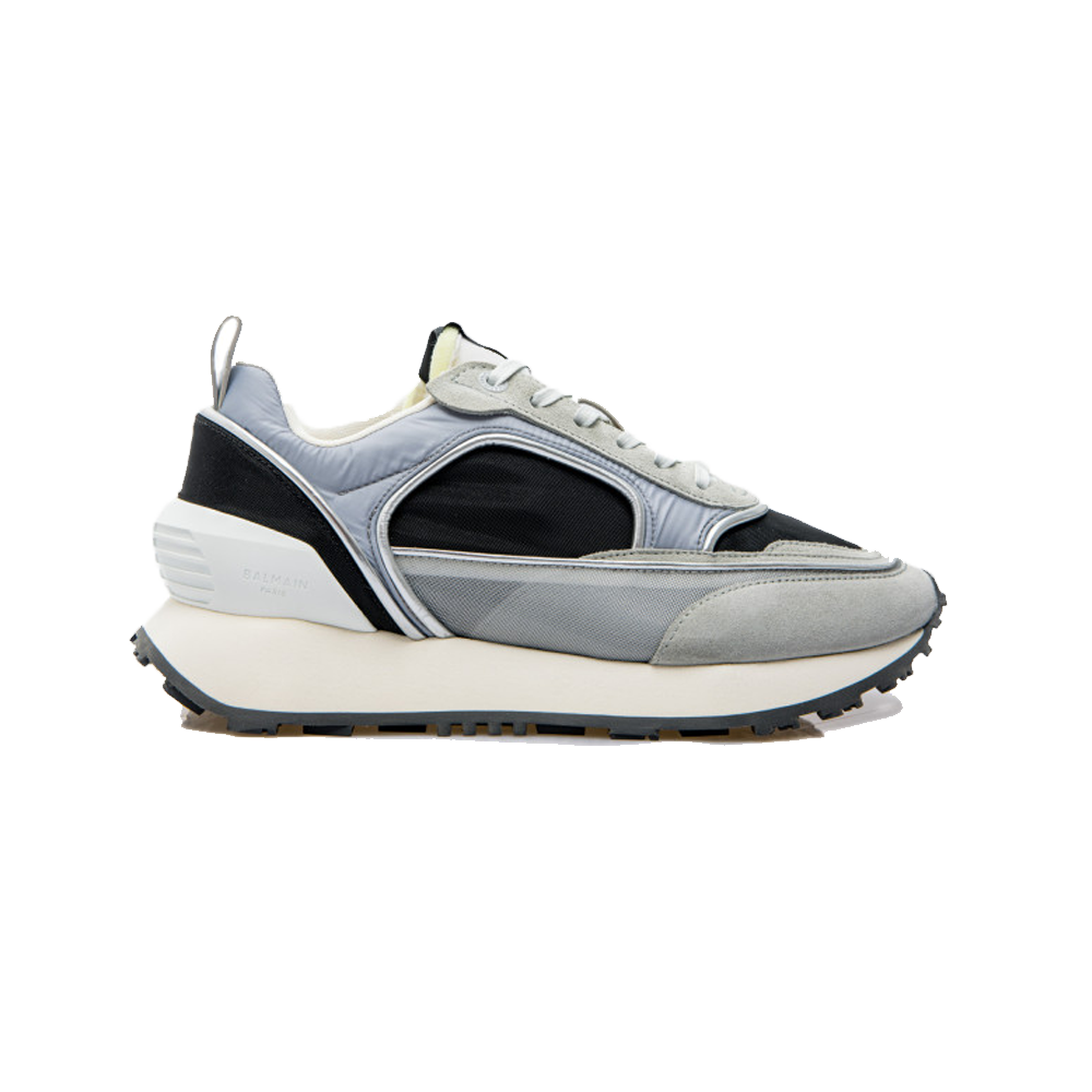 Balmain Racer Nylon/ Metallic Mesh White/Black Men YM0VI305TNYH