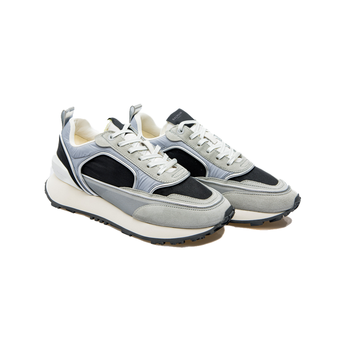 Balmain Racer Nylon/ Metallic Mesh White/Black Men YM0VI305TNYH Balmain Racer Nylon/ Metallic Mesh White/Black Men YM0VI305TNYH