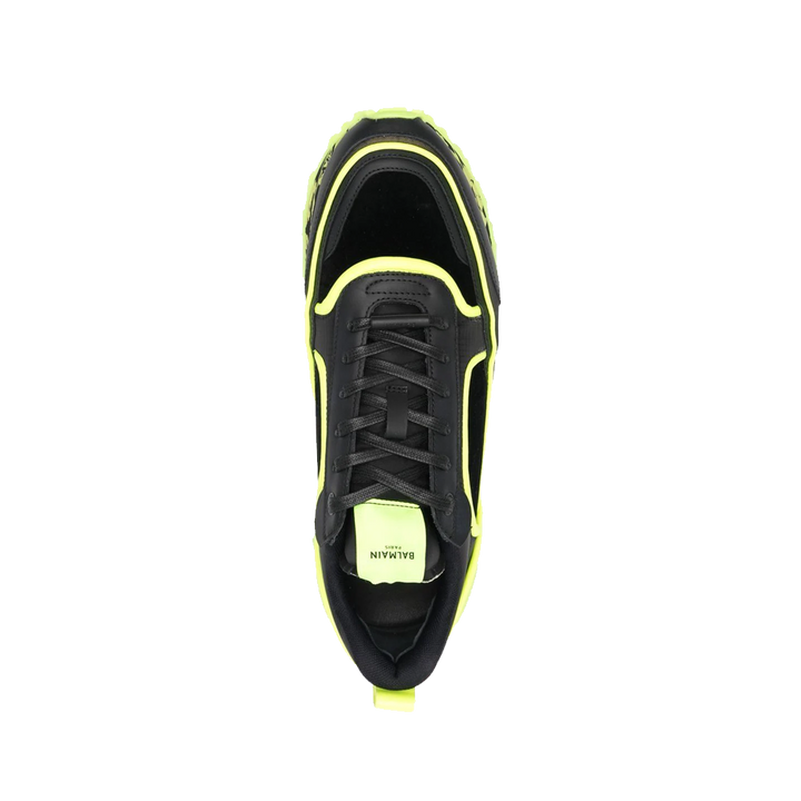 スニーカー BALMAIN Men Sneakers DM1VI355 LNVY EFF NOIR VERT FLUO Black Balmain Sports Shoes | italist